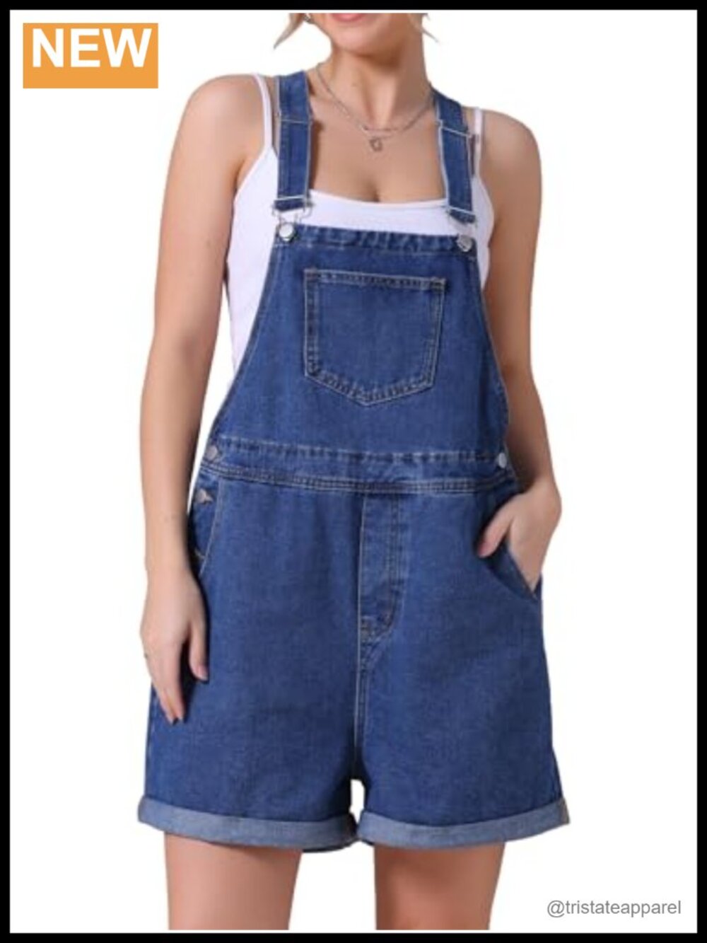 Women's Denim Overalls Shorts Adjustable Straps Loose Fit Summer Jean Romper